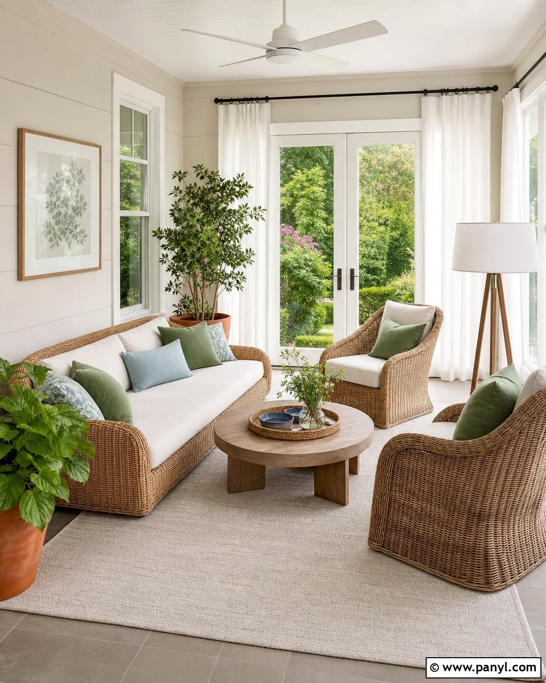 Oyster White Walls In A Sunroom - 25 Oyster White Walls