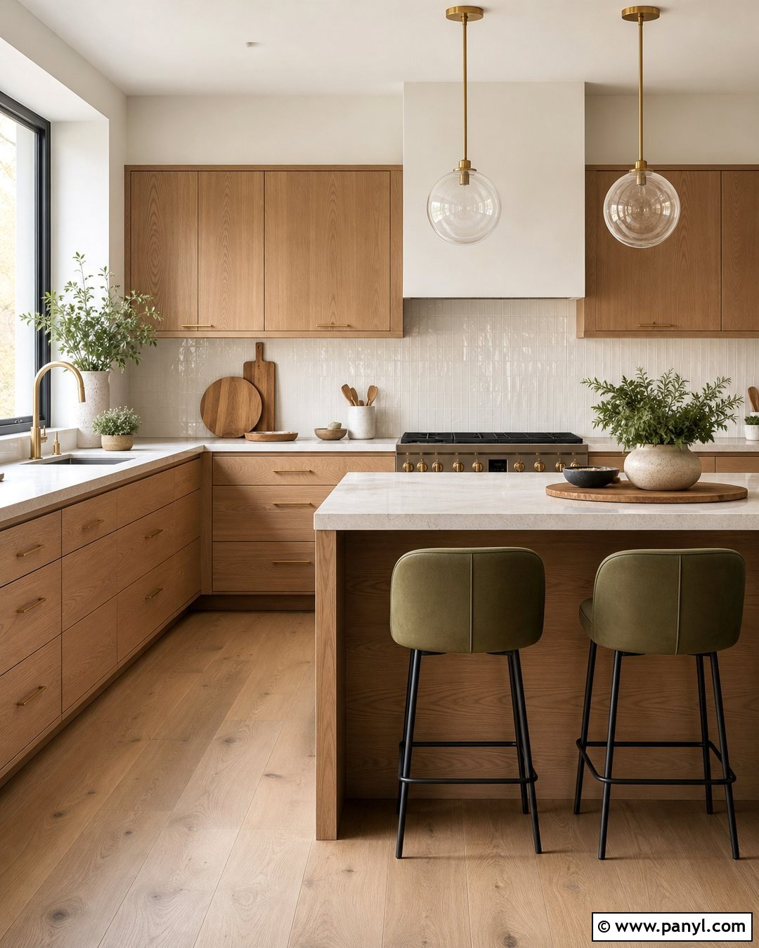 Oyster White Walls In A White Oak Kitchen - 25 Oyster White Walls
