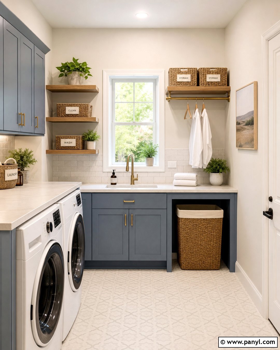 Oyster White Walls With Blue Cabinets - 25 Oyster White Walls