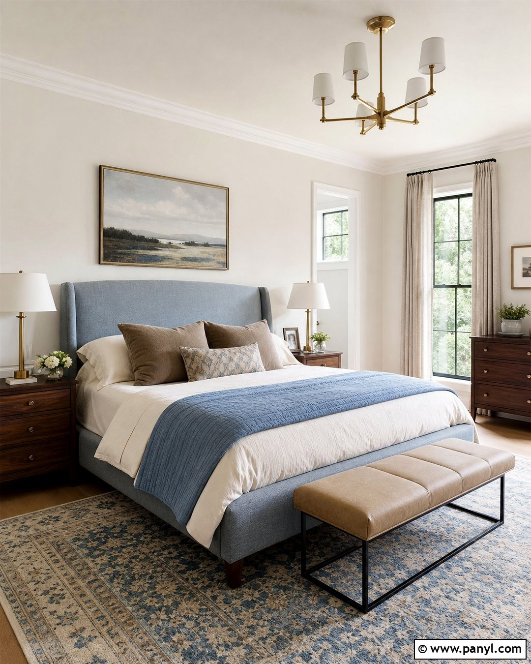 Oyster White Walls With Dusty Blue - 25 Oyster White Walls