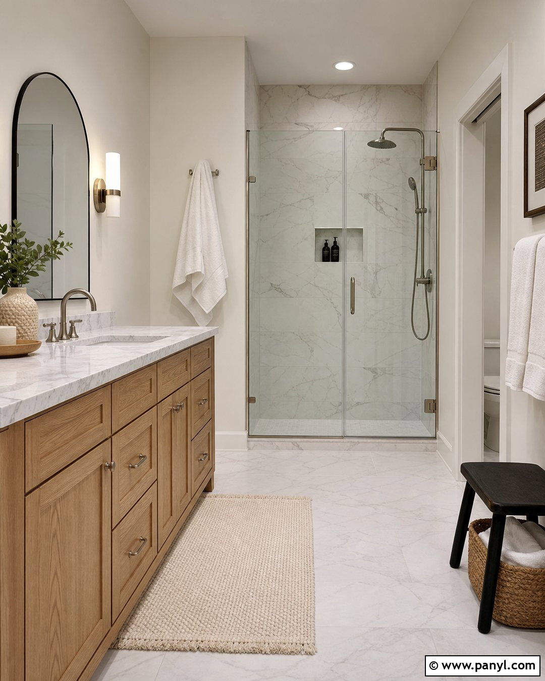 Oyster White Walls With Marble - 25 Oyster White Walls