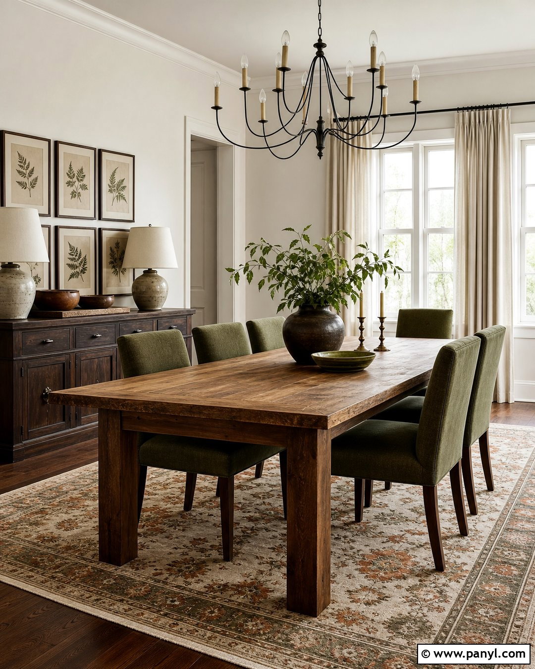 Oyster White Walls With Olive Green - 25 Oyster White Walls