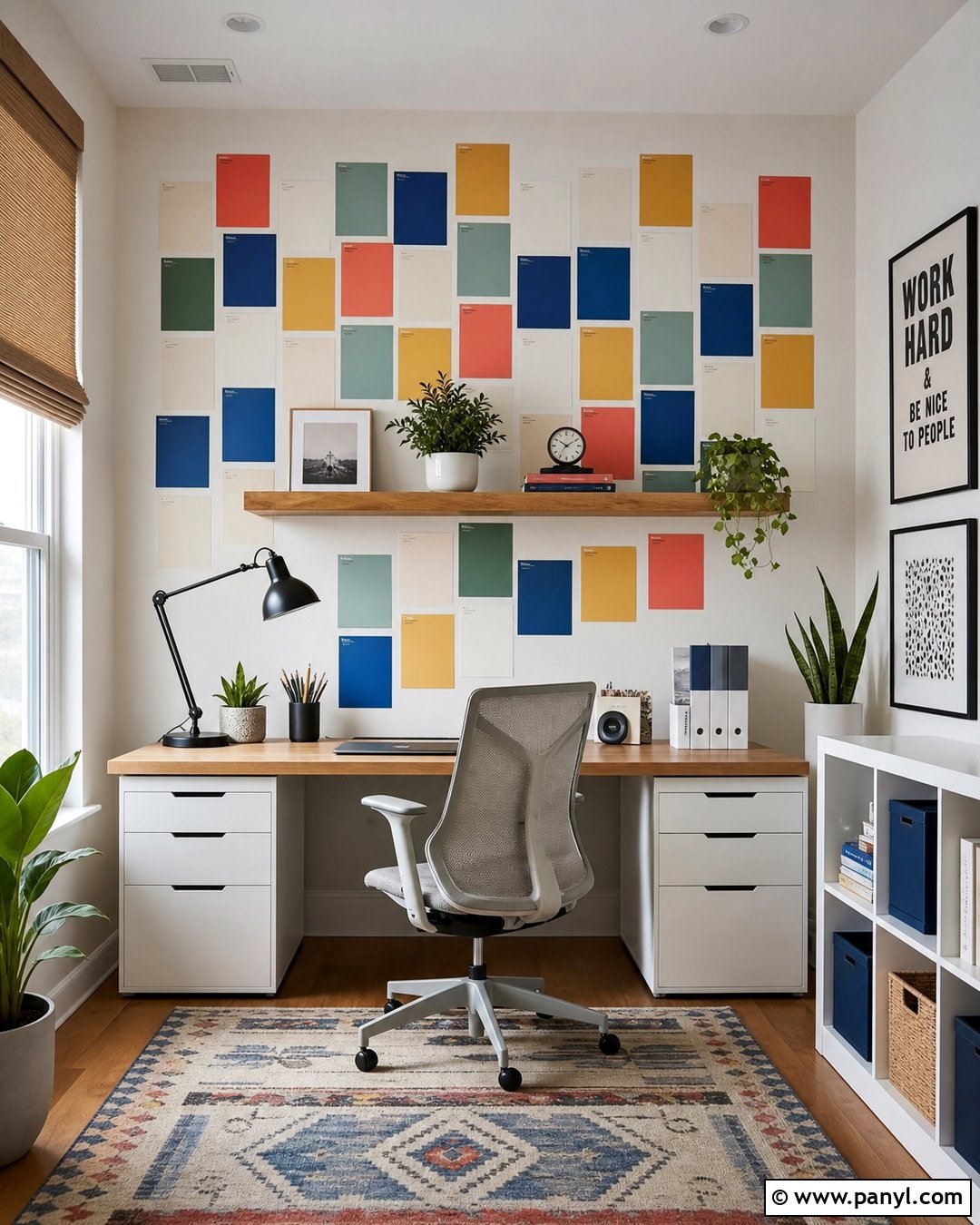 Paint Chip Desk Wall - 30 Paint Chip Wall Ideas