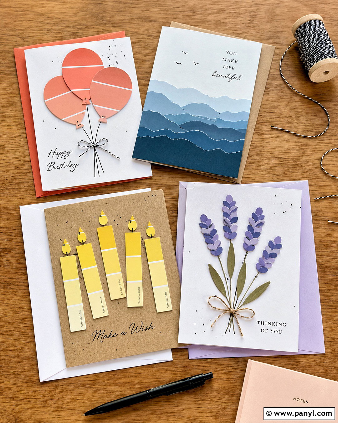 Paint Chip Greeting Cards - 20 paint chip crafts