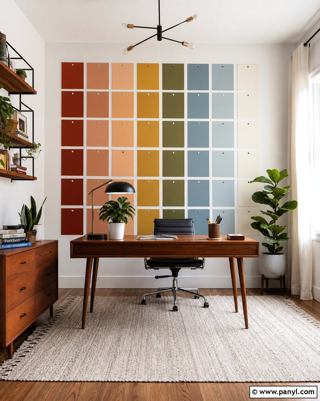 Paint Chip Grid Wall - 30 Paint Chip Wall Ideas