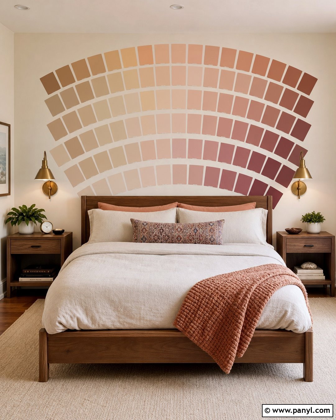Paint Chip Headboard Wall - 30 Paint Chip Wall Ideas