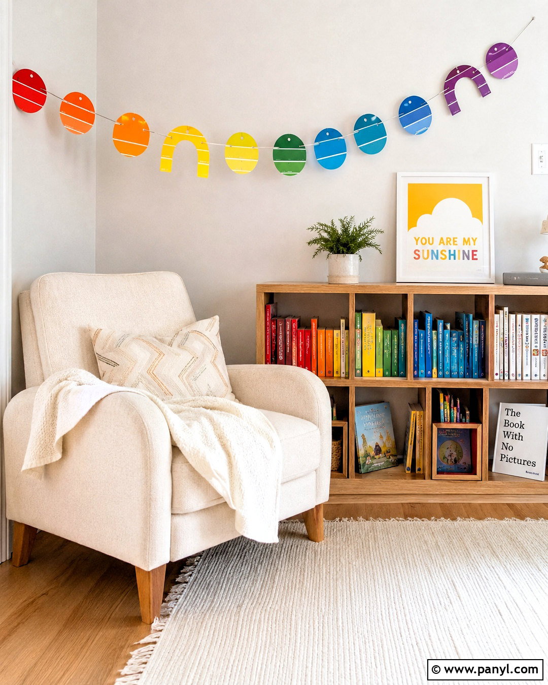 Paint Chip Rainbow Garland - 20 paint chip crafts
