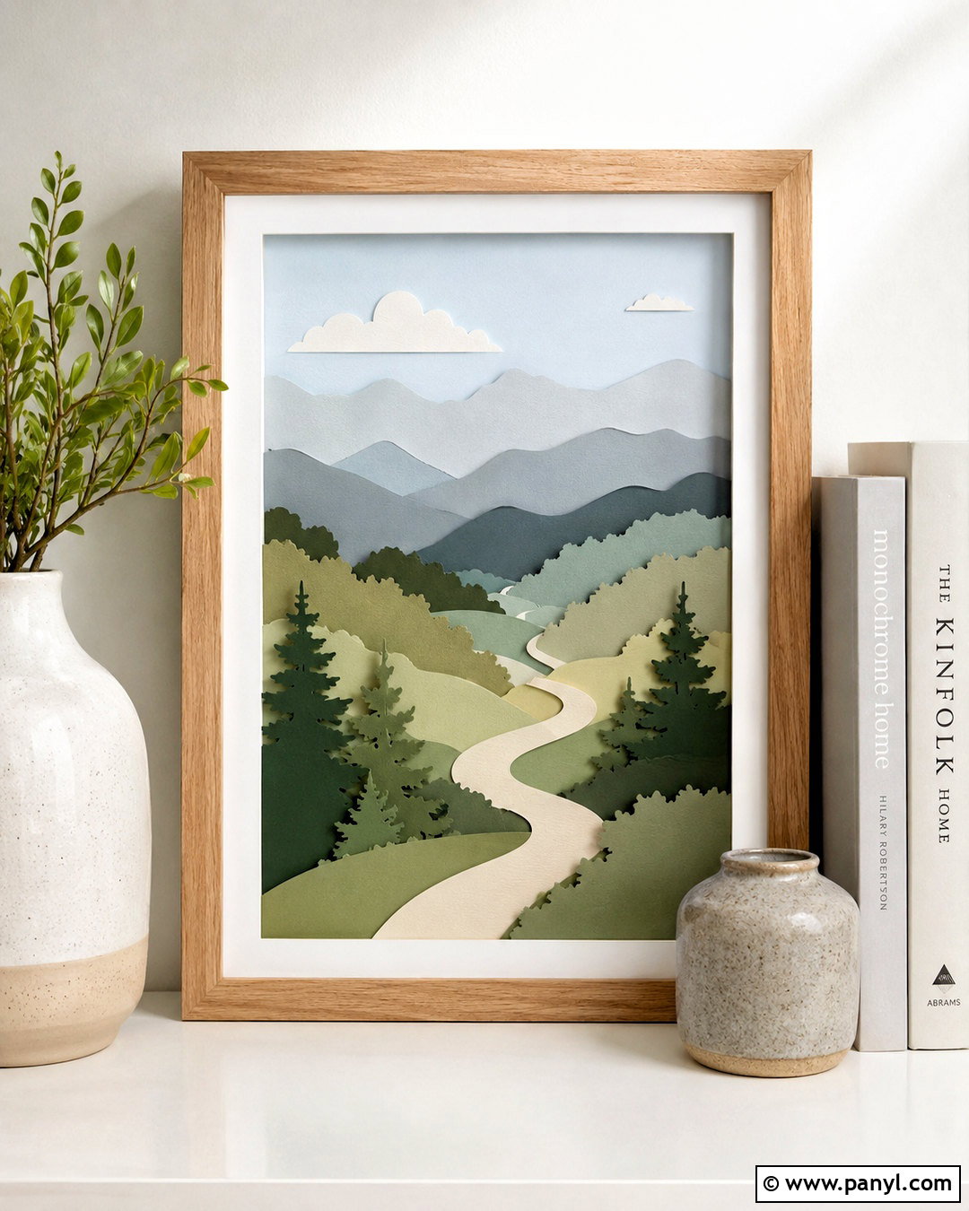 Paint Chip Shadow Box Landscape - 20 paint chip crafts