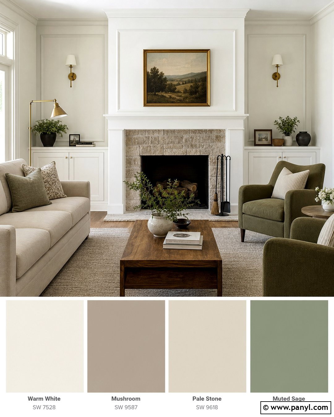 Paint Samples Beside A Fireplace - 25 Paint Samples On Wall Ideas