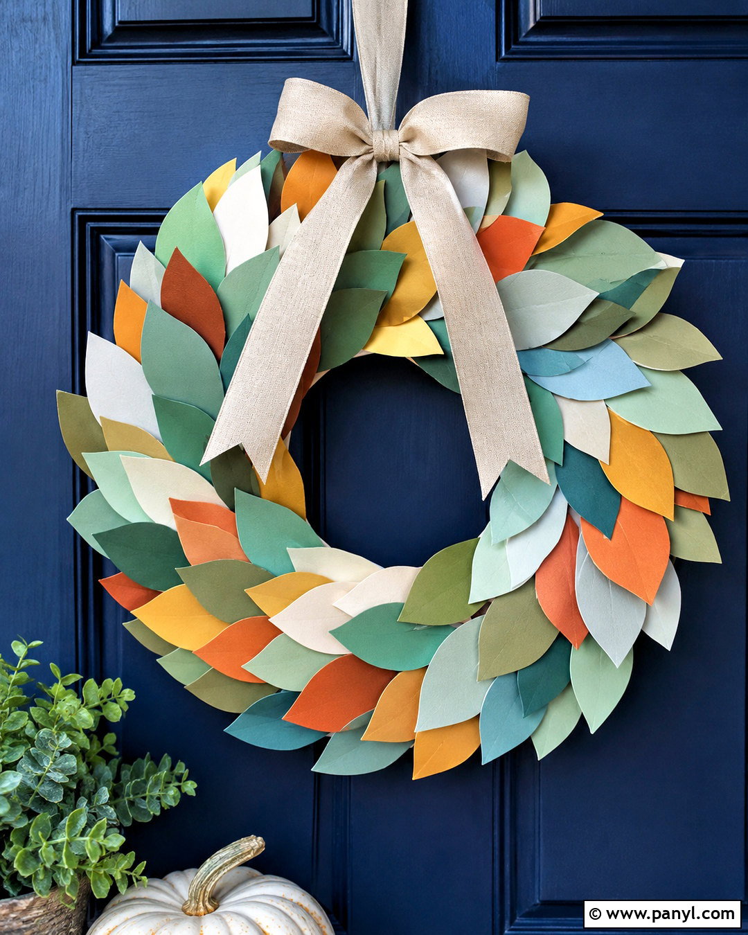 Paint Swatch Door Wreath - 20 paint swatch crafts