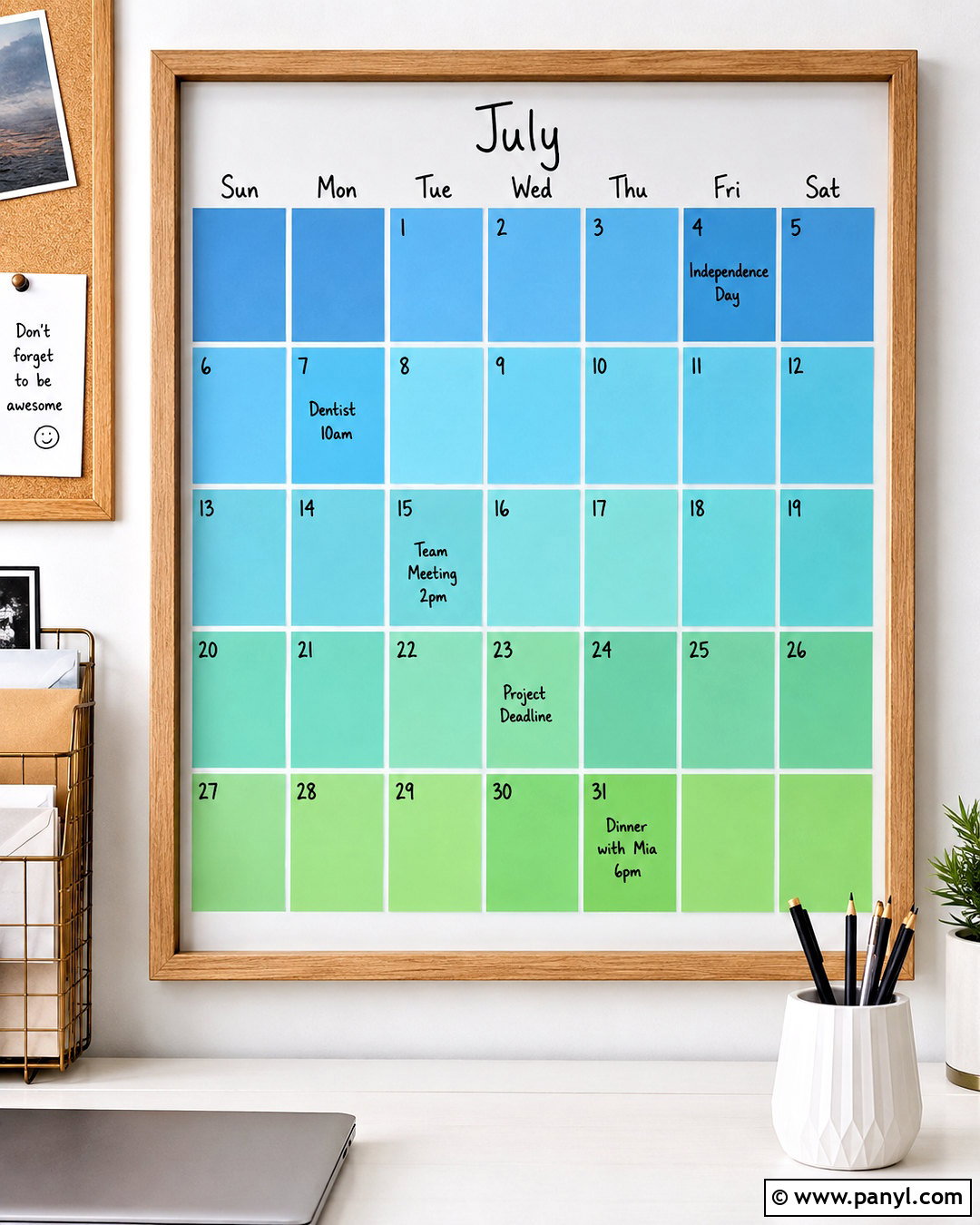 Paint Swatch Dry Erase Calendar - 20 paint swatch crafts