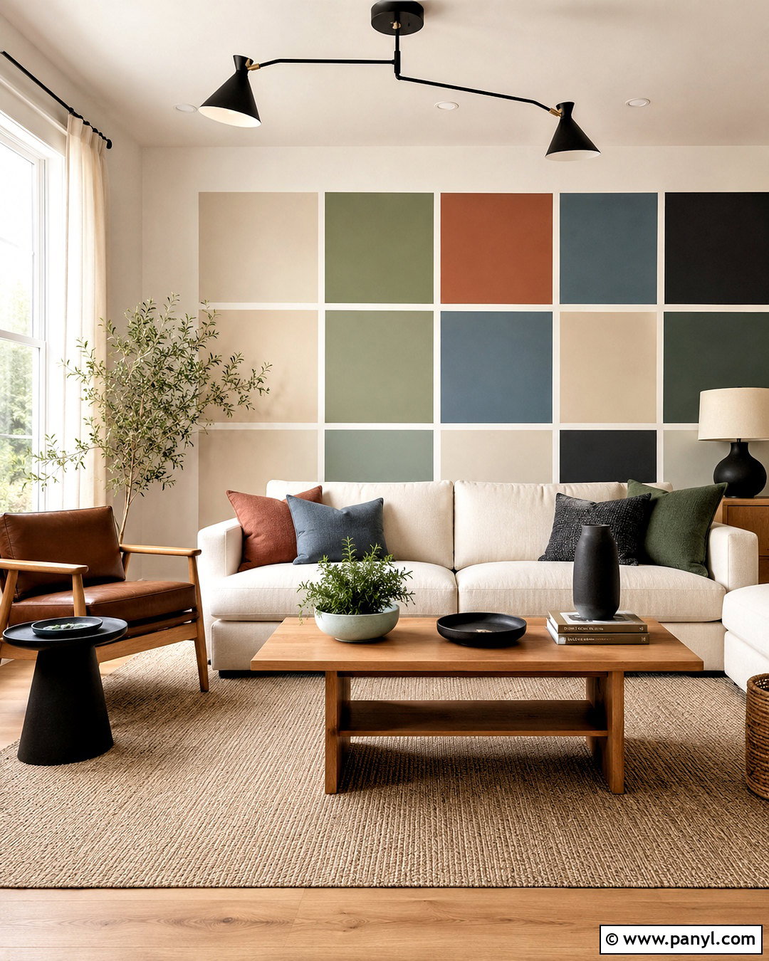 Paint Swatch Grid Wall - 20 paint swatches wall ideas