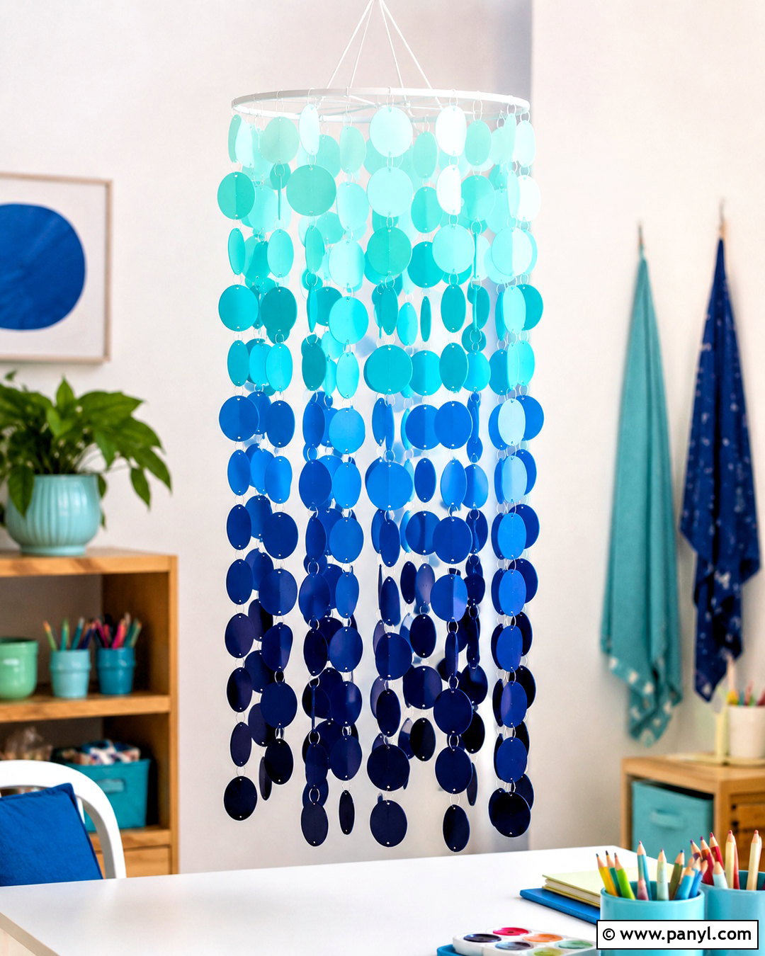 Paint Swatch Hanging Chandelier - 20 paint swatch crafts