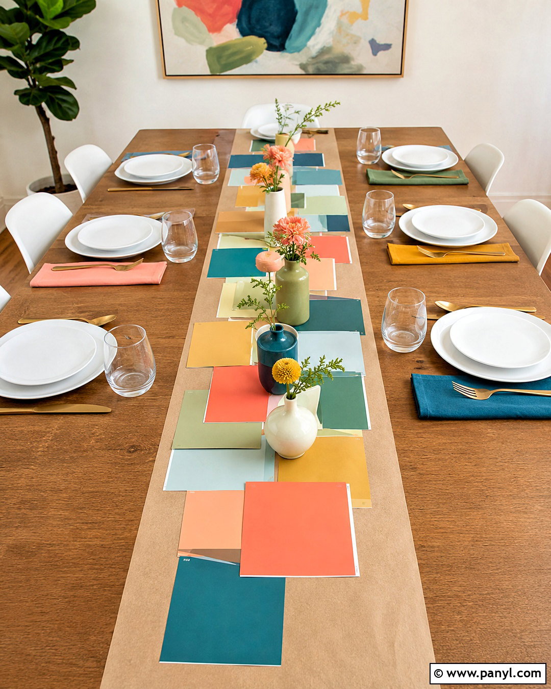 Paint Swatch Table Runner - 20 paint swatch crafts