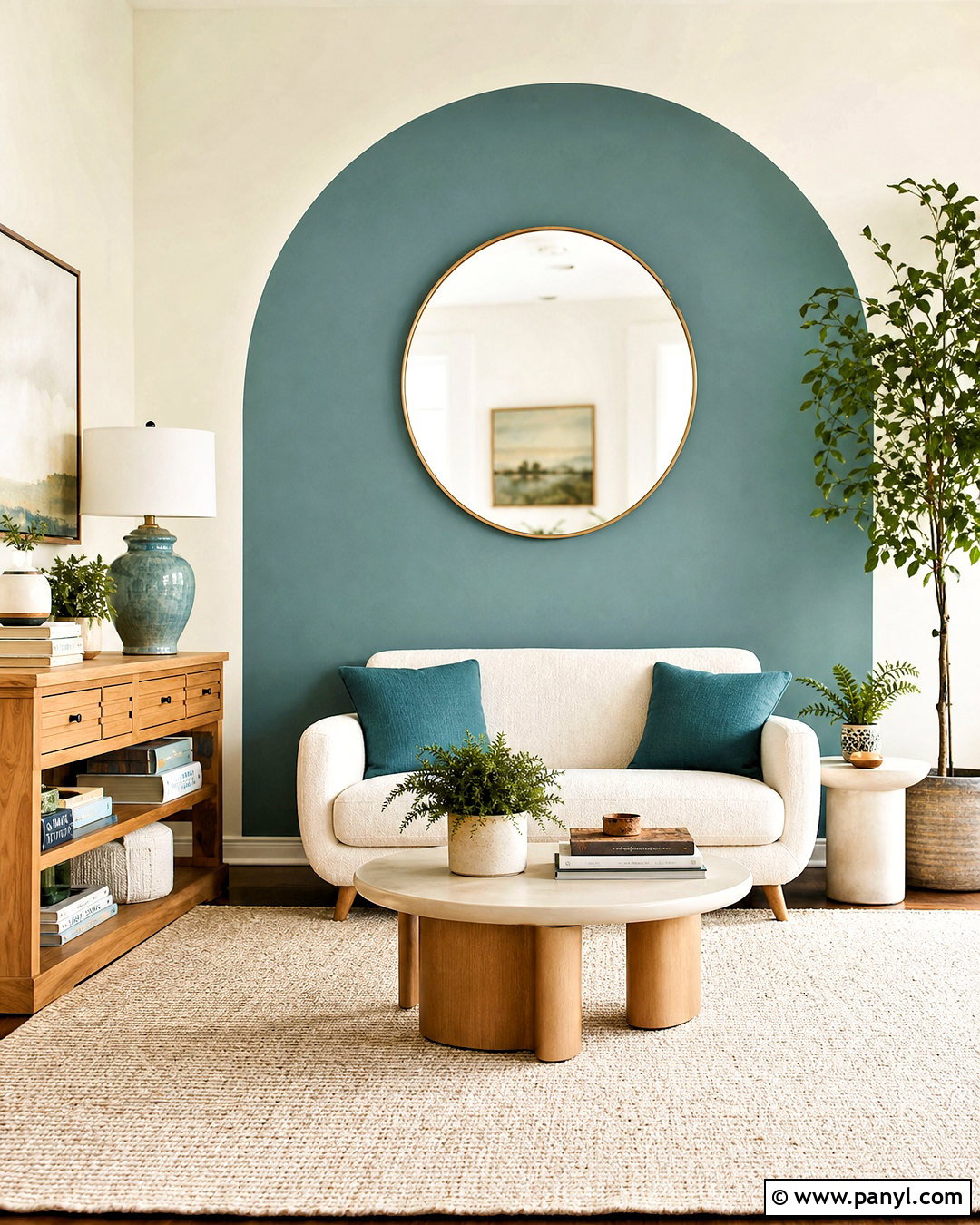 Painted Arch Accent Wall - 20 accent walls in living room ideas paint ideas