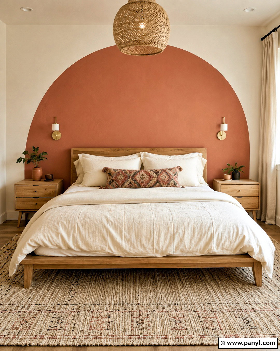 Painted Arch Accent Wall - 20 diy accent wall bedroom ideas