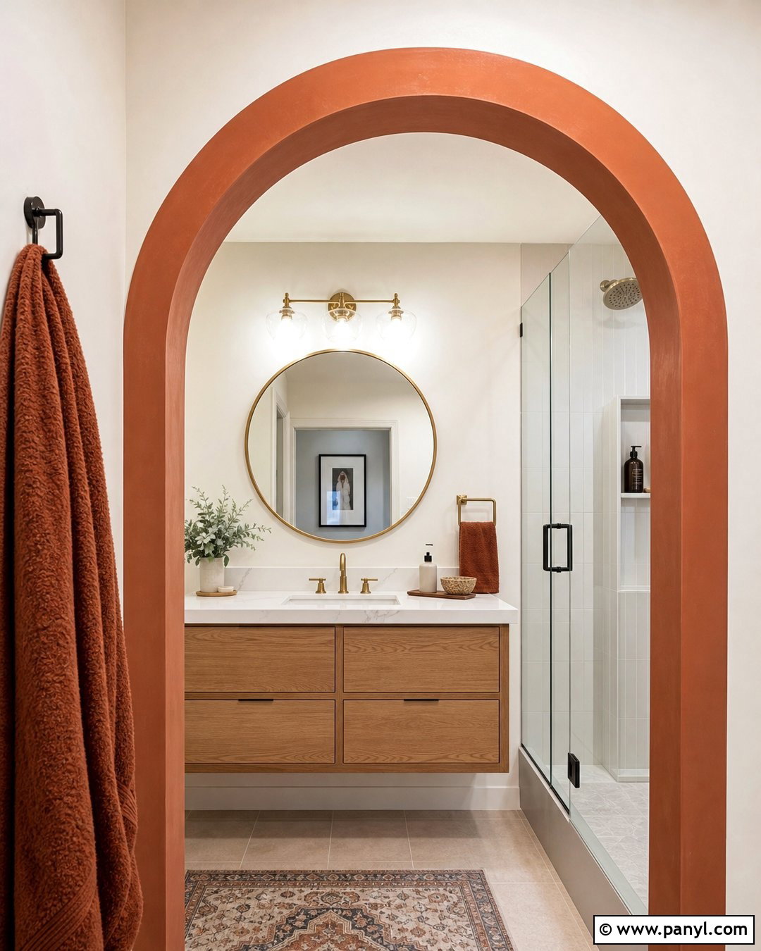 Painted Arch Bathroom Wall - 25 Painted Walls Bathroom Ideas