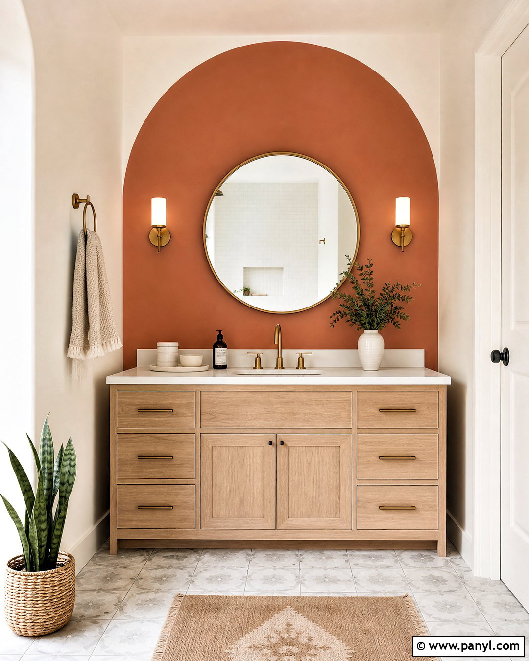 Painted Arch Bathroom Wall - 20 bathroom statement wall ideas