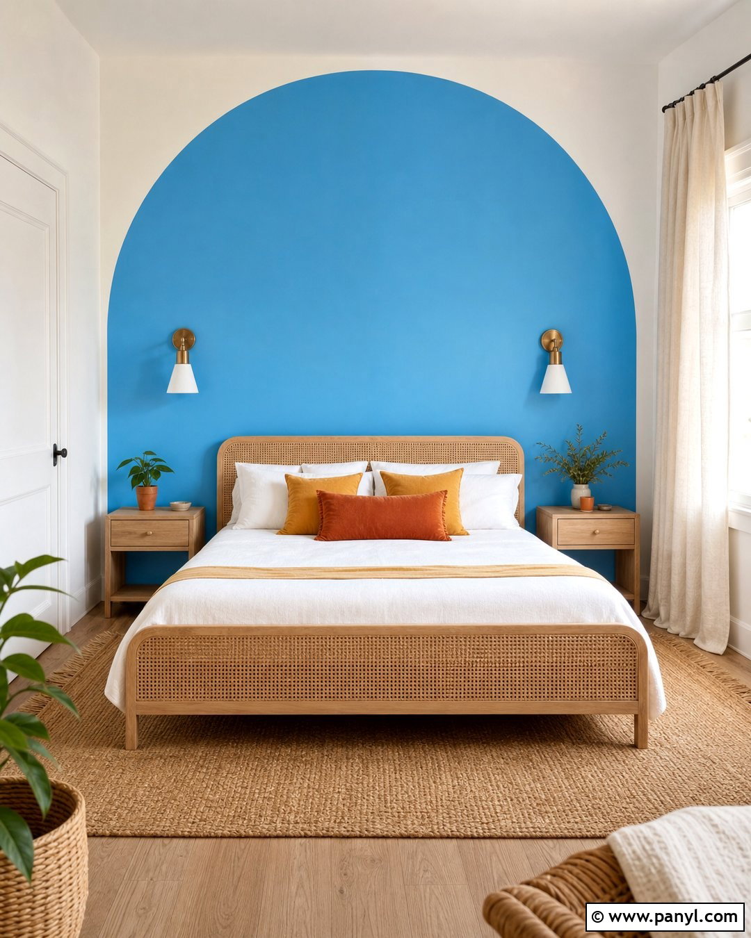 Painted Arch Bedroom Accent Wall - 20 Bright Color Accent Wall Inspiration Ideas