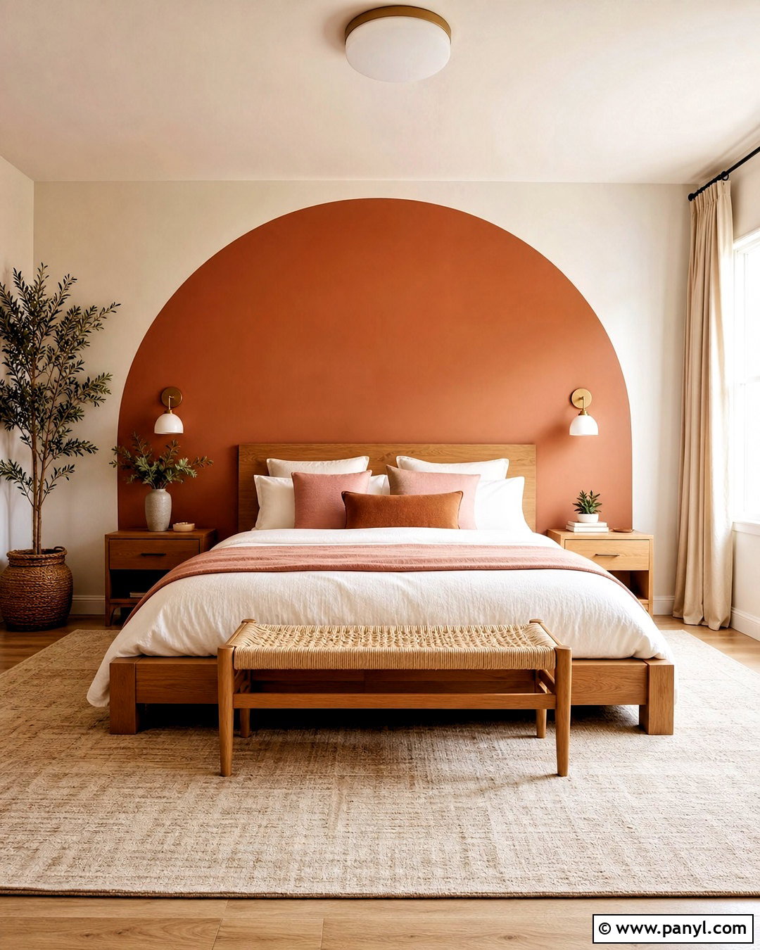 Painted Arch Bedroom Feature Wall - 20 painted feature wall ideas