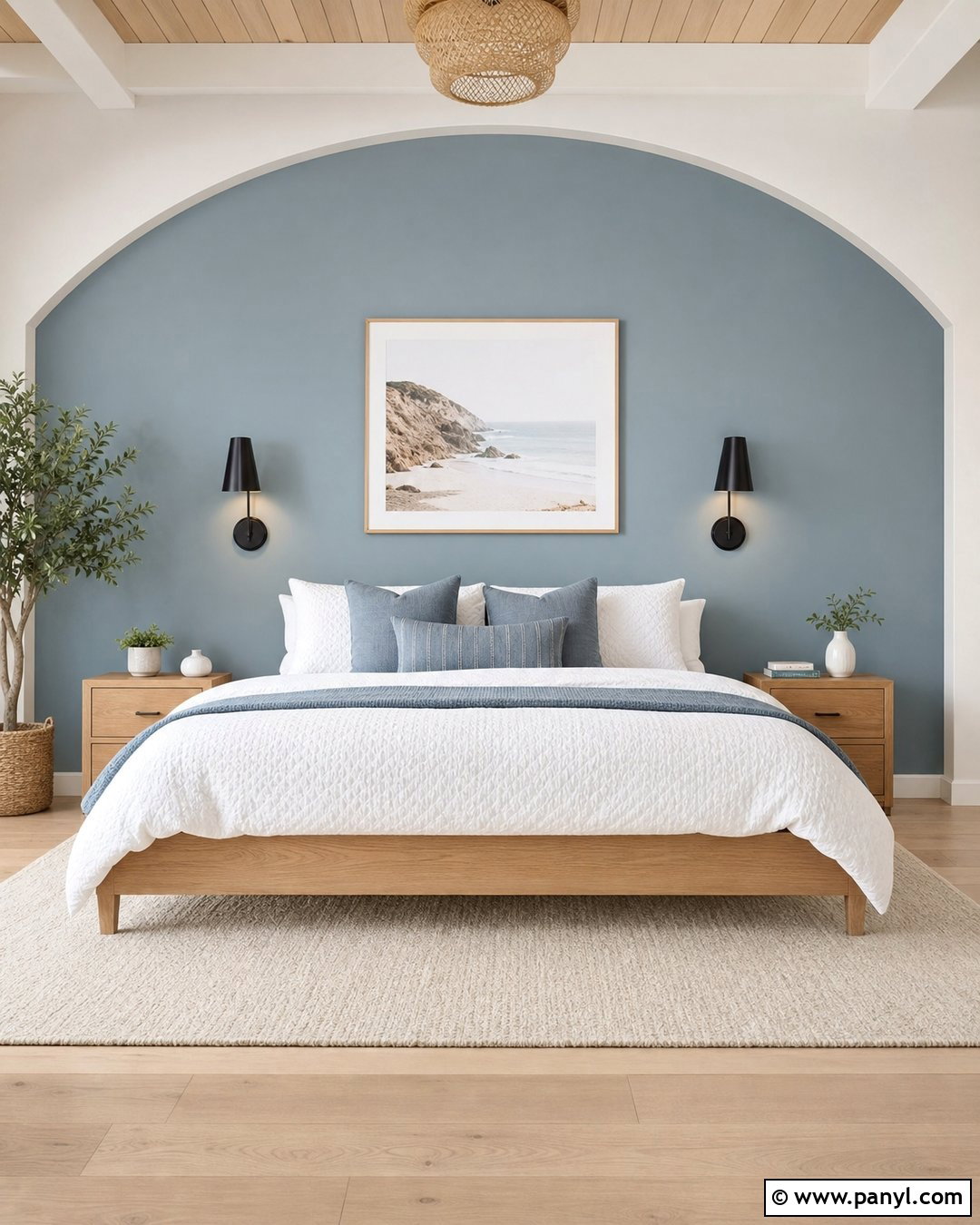 Painted Arch Bedroom Feature Wall - 30 Feature Wall Paint Ideas