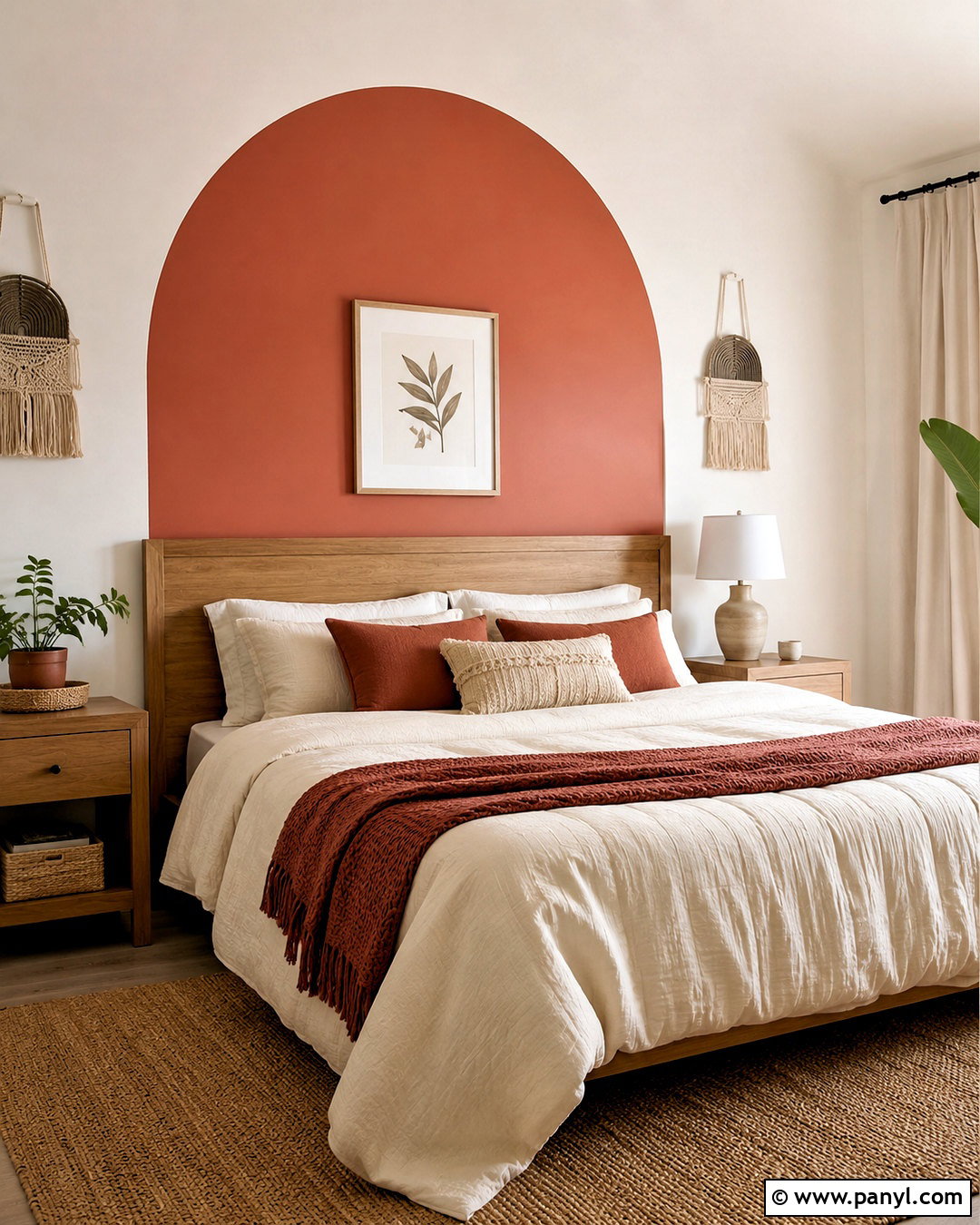 Painted Arch Behind Bed - 35 Wall Paint Bedroom Ideas