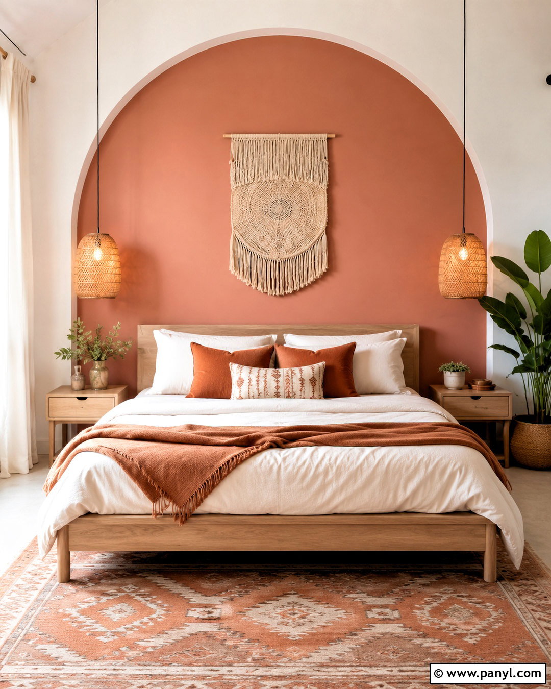 Painted Arch Boho Accent Wall - 20 boho accent wall ideas