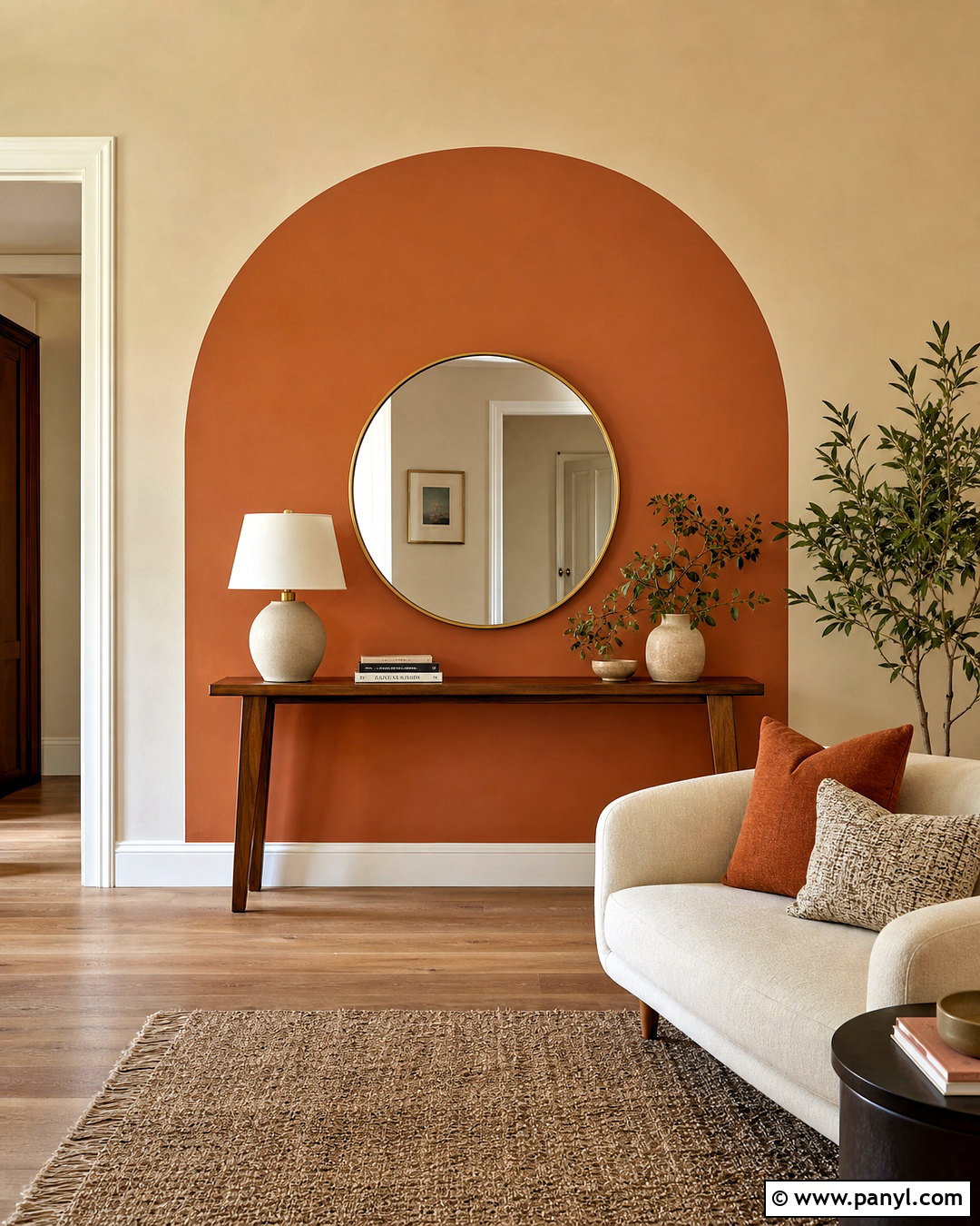 Painted Arch Hall Wall - 20 wall paint designs for hall ideas