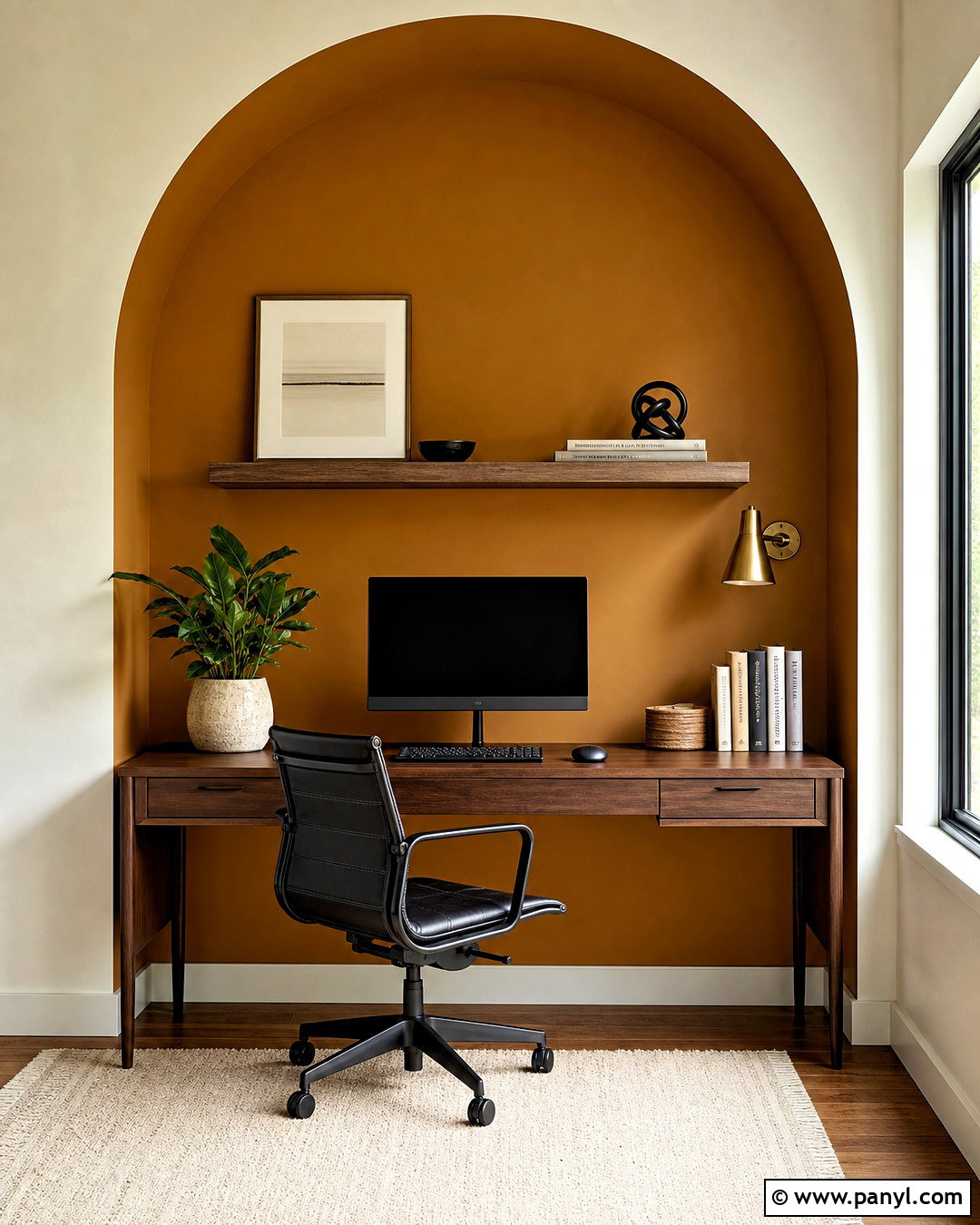 Painted Arch Home Office - 20 house painting ideas interior ideas