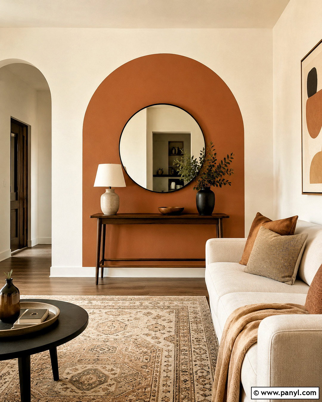 Painted Arch Living Hall Wall - 20 living hall wall painting ideas