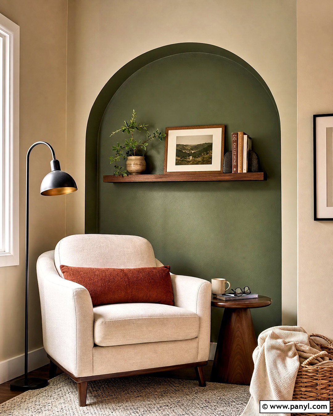 Painted Arch Reading Nook - 20 room wall painting ideas