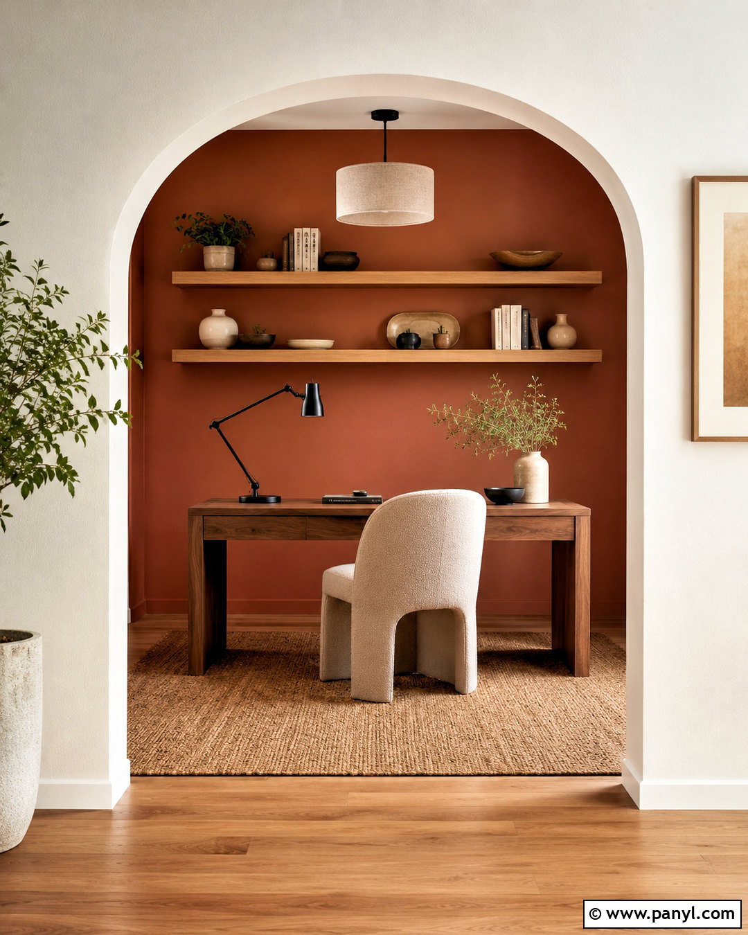 Painted Arch Split Home Office Walls - 35 Split Painted Walls