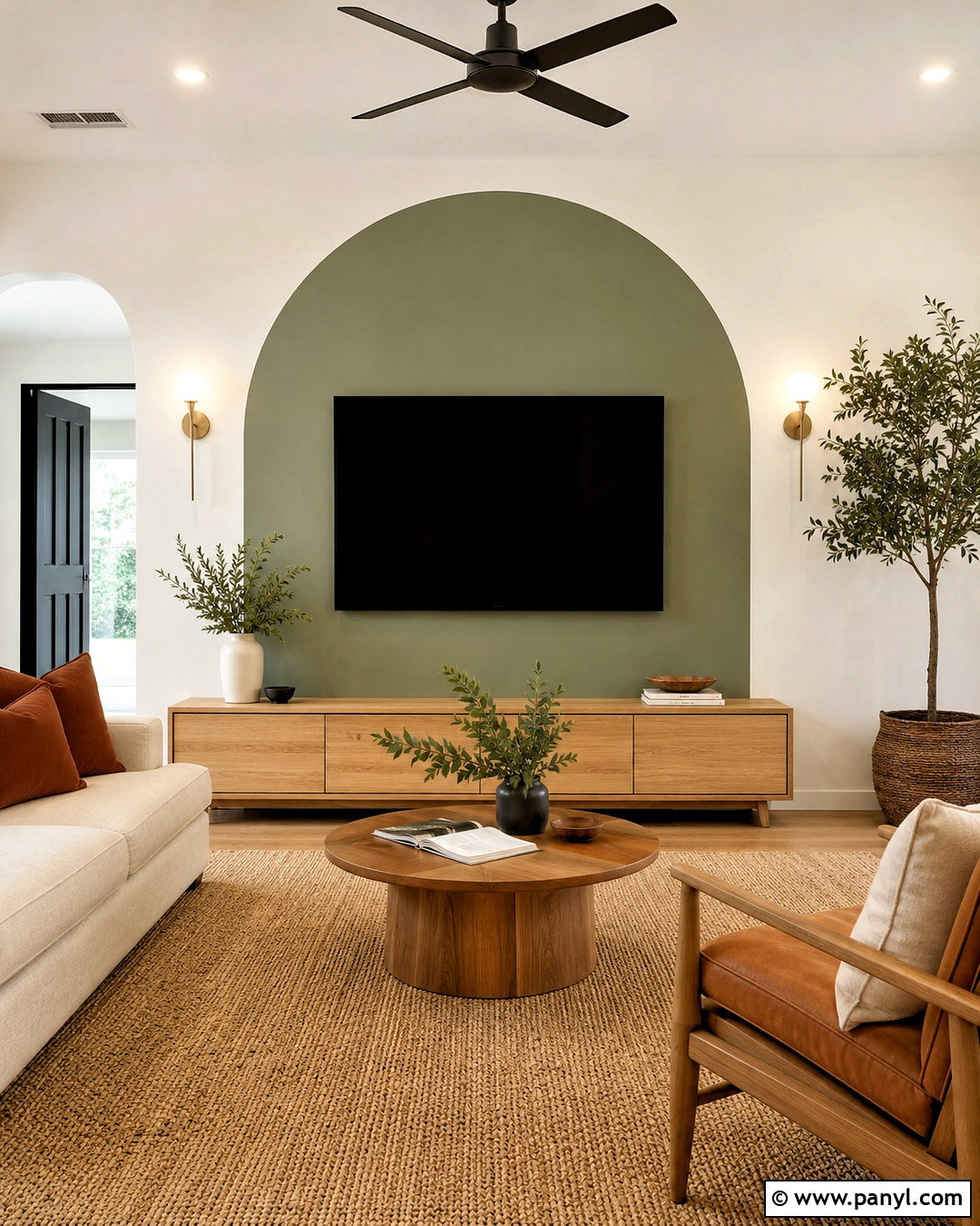 Painted Arch TV Wall - 20 living room tv wall design ideas