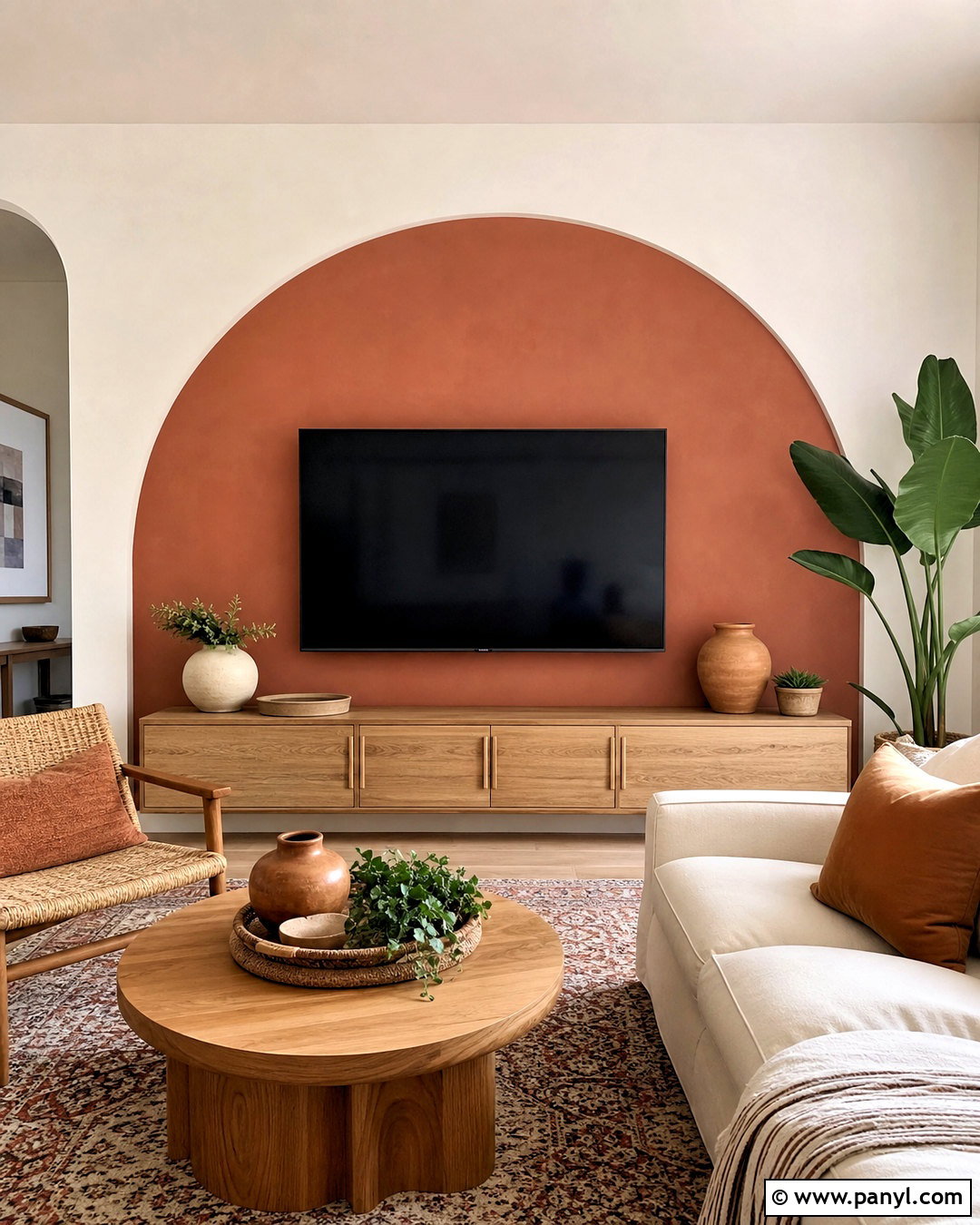 Painted Arch TV Wall - 20 tv decoration wall modern ideas