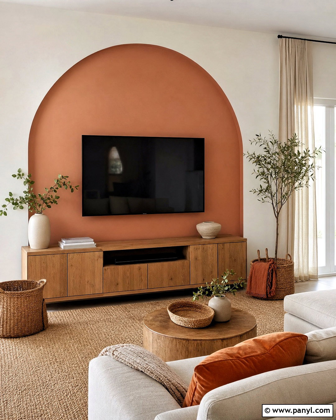 Painted Arch TV Wall - 20 tv wall design diy ideas