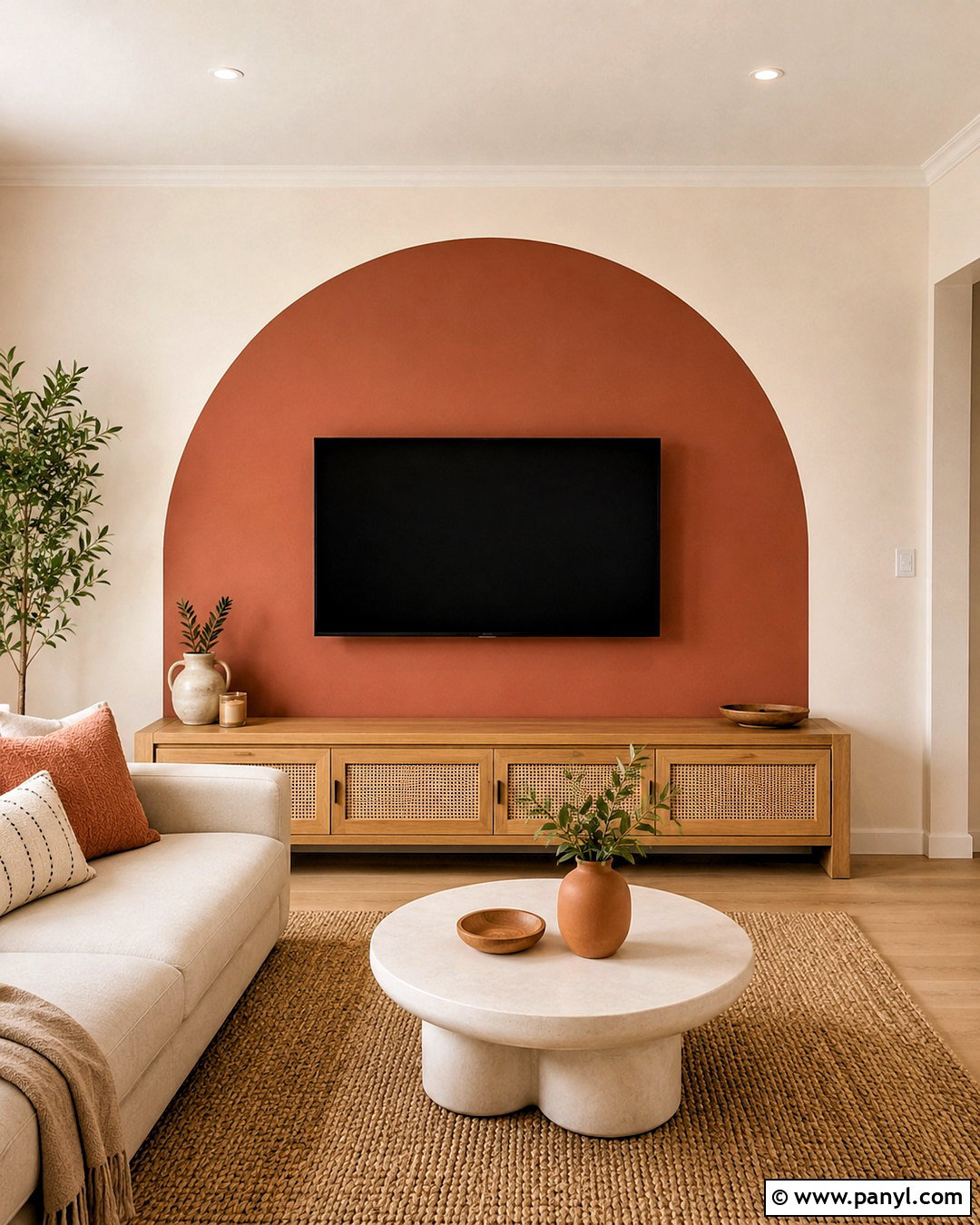 Painted Arch TV Wall - 20 Wall Paint For Tv Wall Ideas