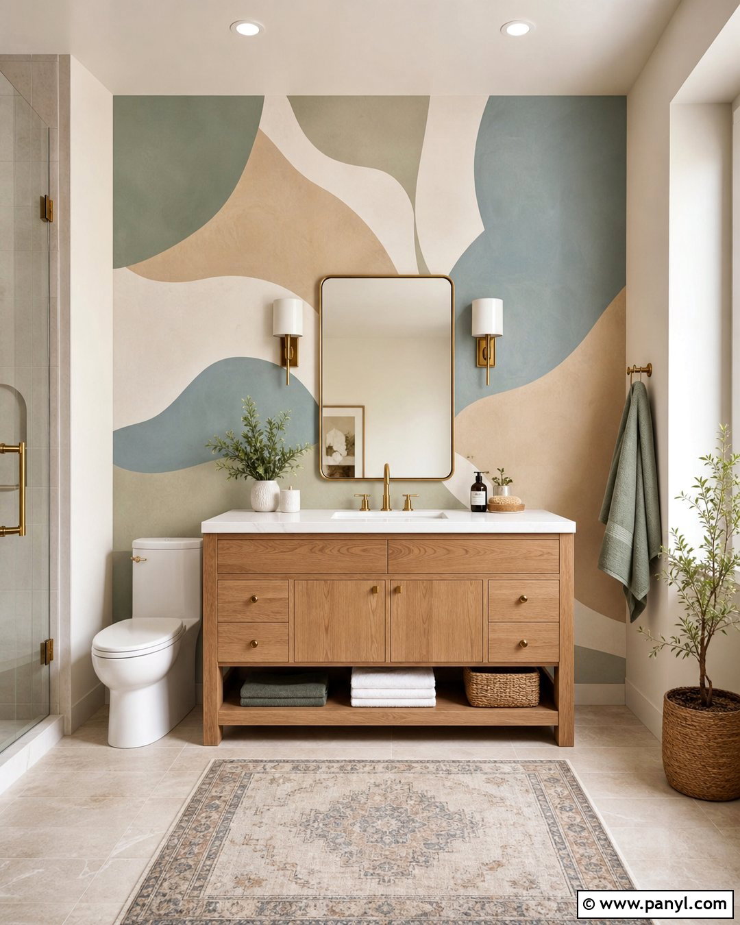 Painted Bathroom Wall Mural - 25 Painted Walls Bathroom Ideas