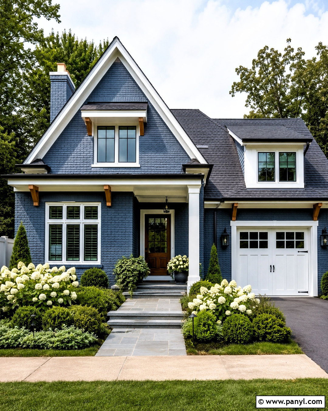 Painted Blue Brick House With White Trim - 20 blue house white trim ideas