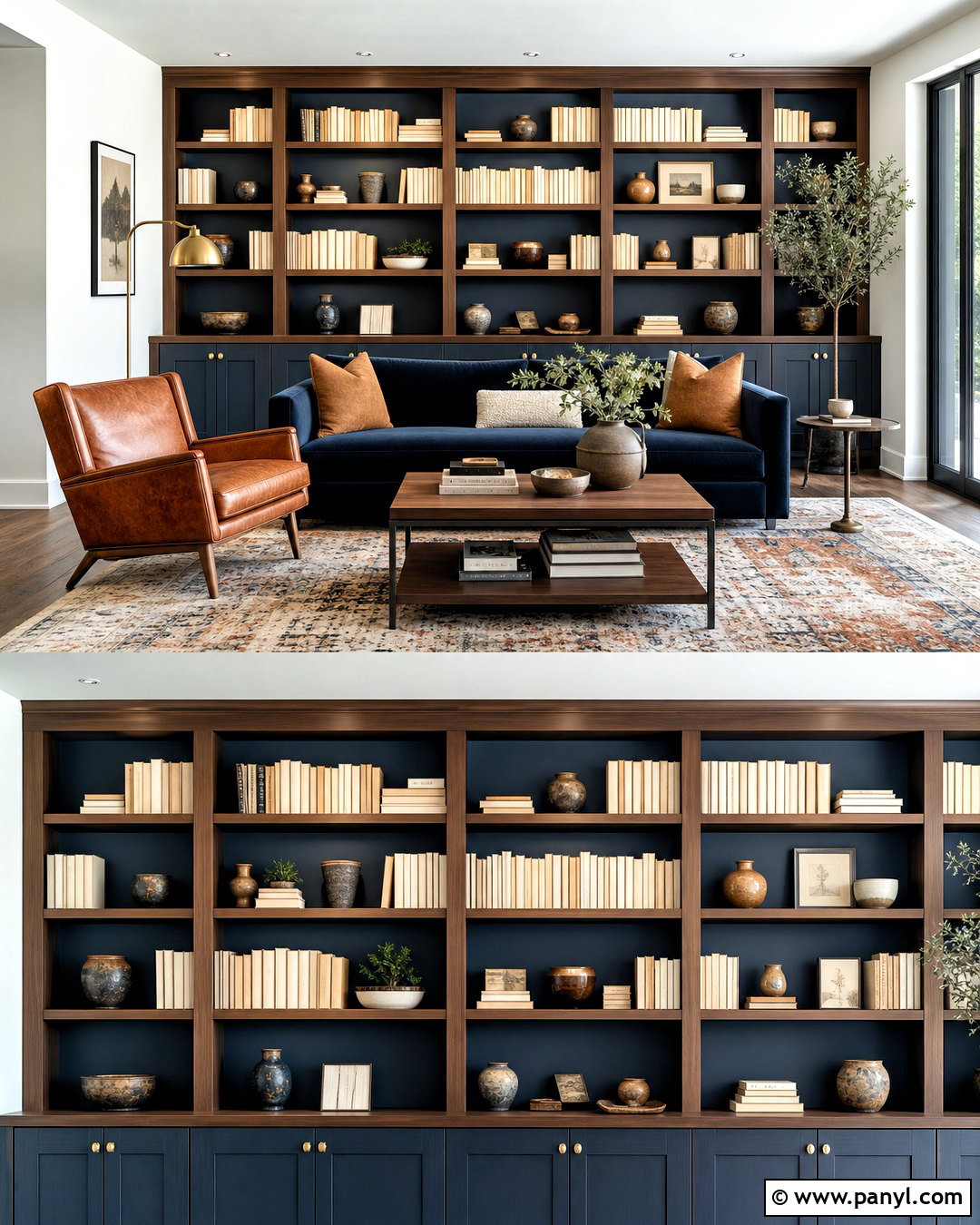 Painted Bookshelf 3D Wall Painting - 20 3d wall painting ideas living rooms