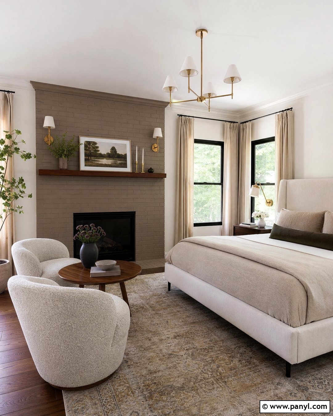 Painted Brick Bedroom Fireplace - 20 Interior Painted Brick Ideas