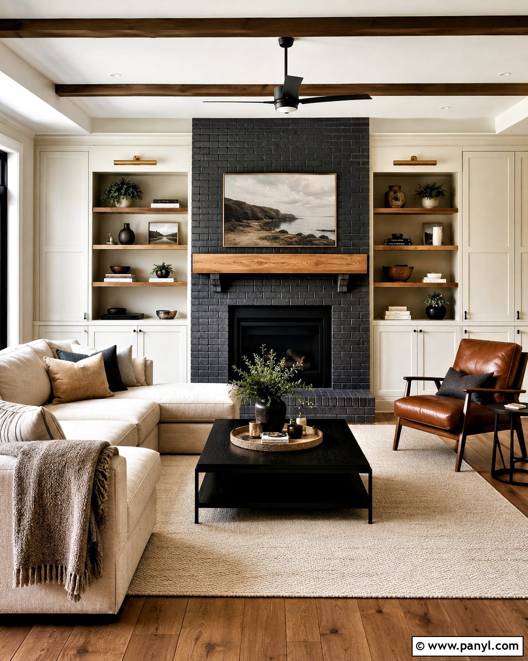 Painted Brick Built In Wall - 20 brick painting interior ideas