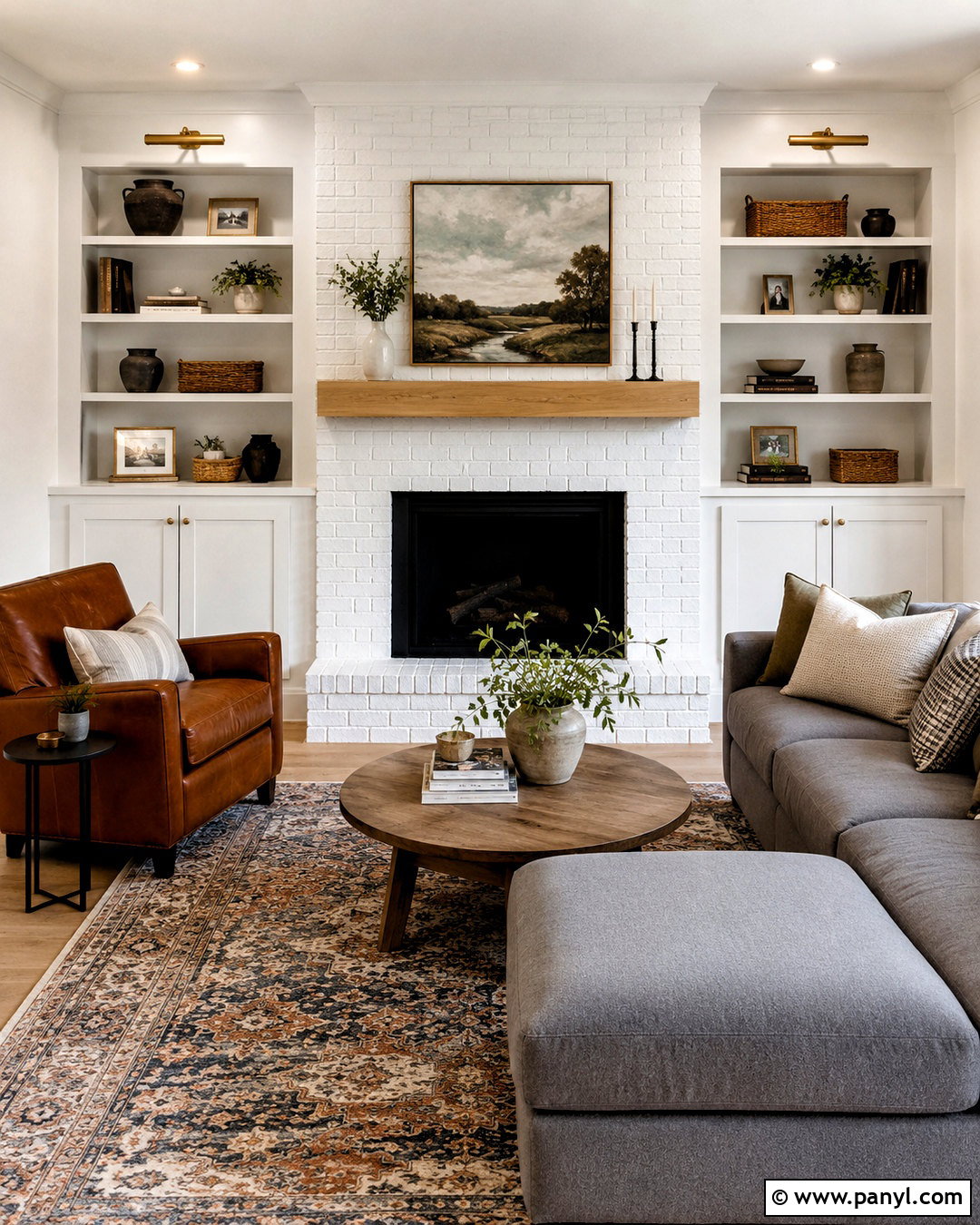 Painted Brick Fireplace With Built Ins - 20 painted brick fireplace makeover ideas