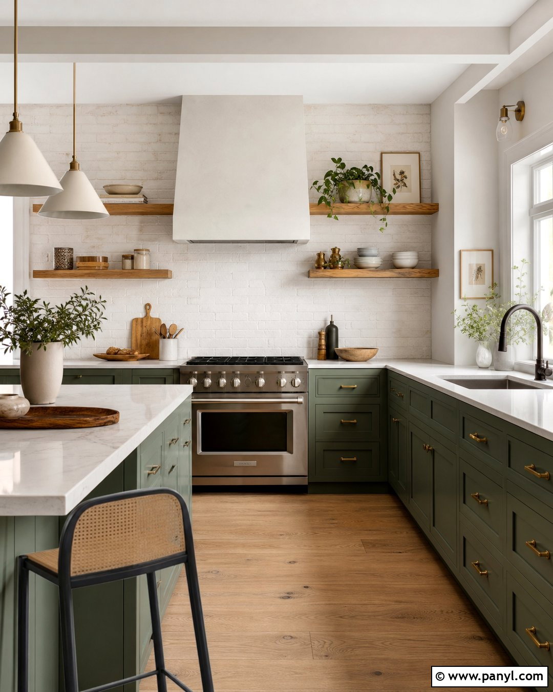 Painted Brick Kitchen Backsplash - 20 Interior Painted Brick Ideas