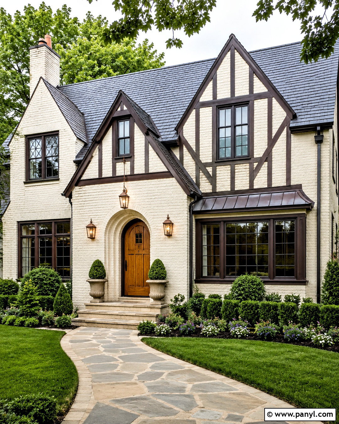 Painted Brick Tudor House - 20 painted brick house before and after ideas