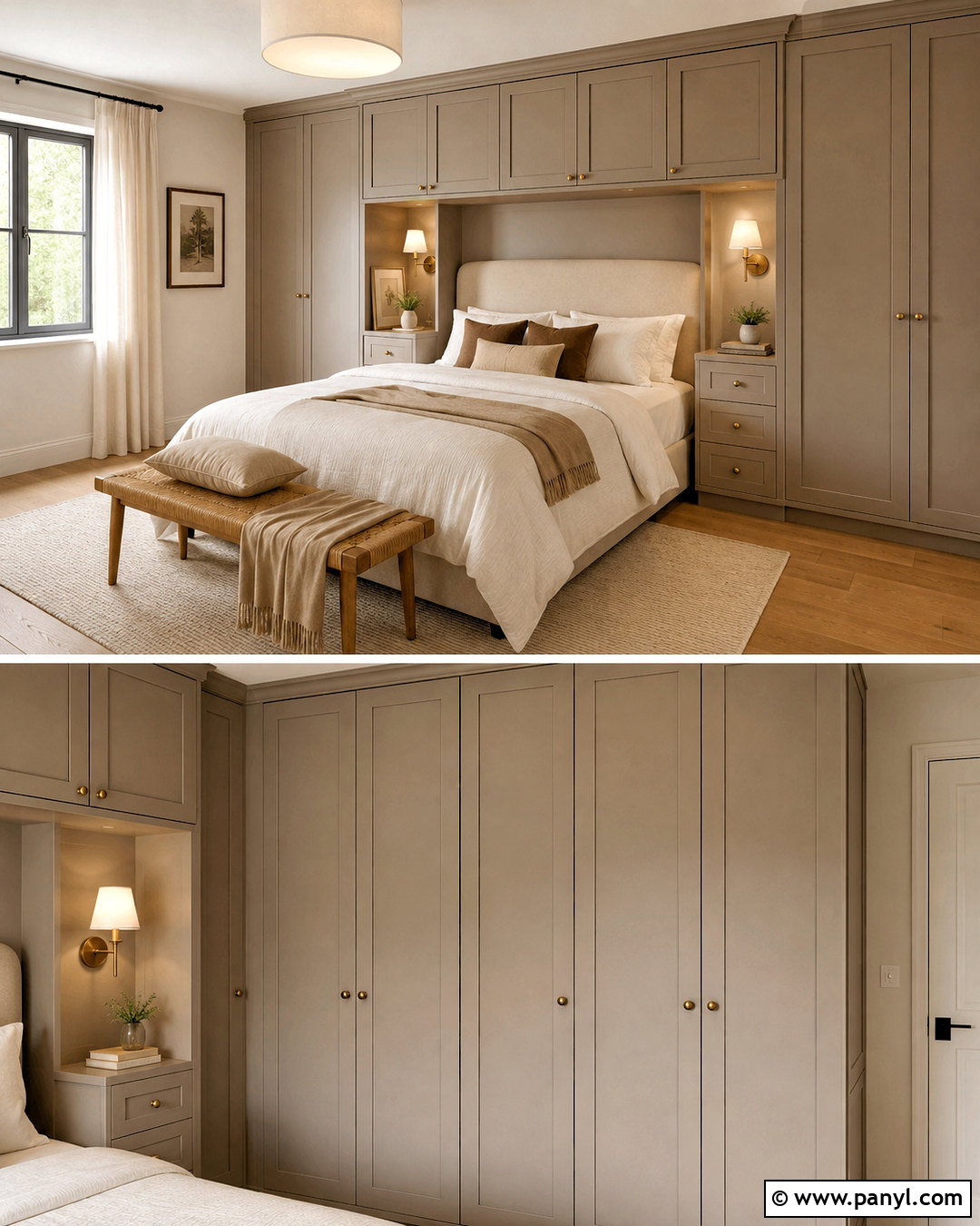 Painted Built In Wardrobes Around The Bed - 20 painted built in wardrobes
