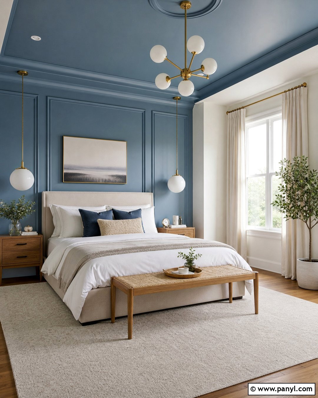 Painted Ceiling And Feature Wall - 30 Feature Wall Paint Ideas