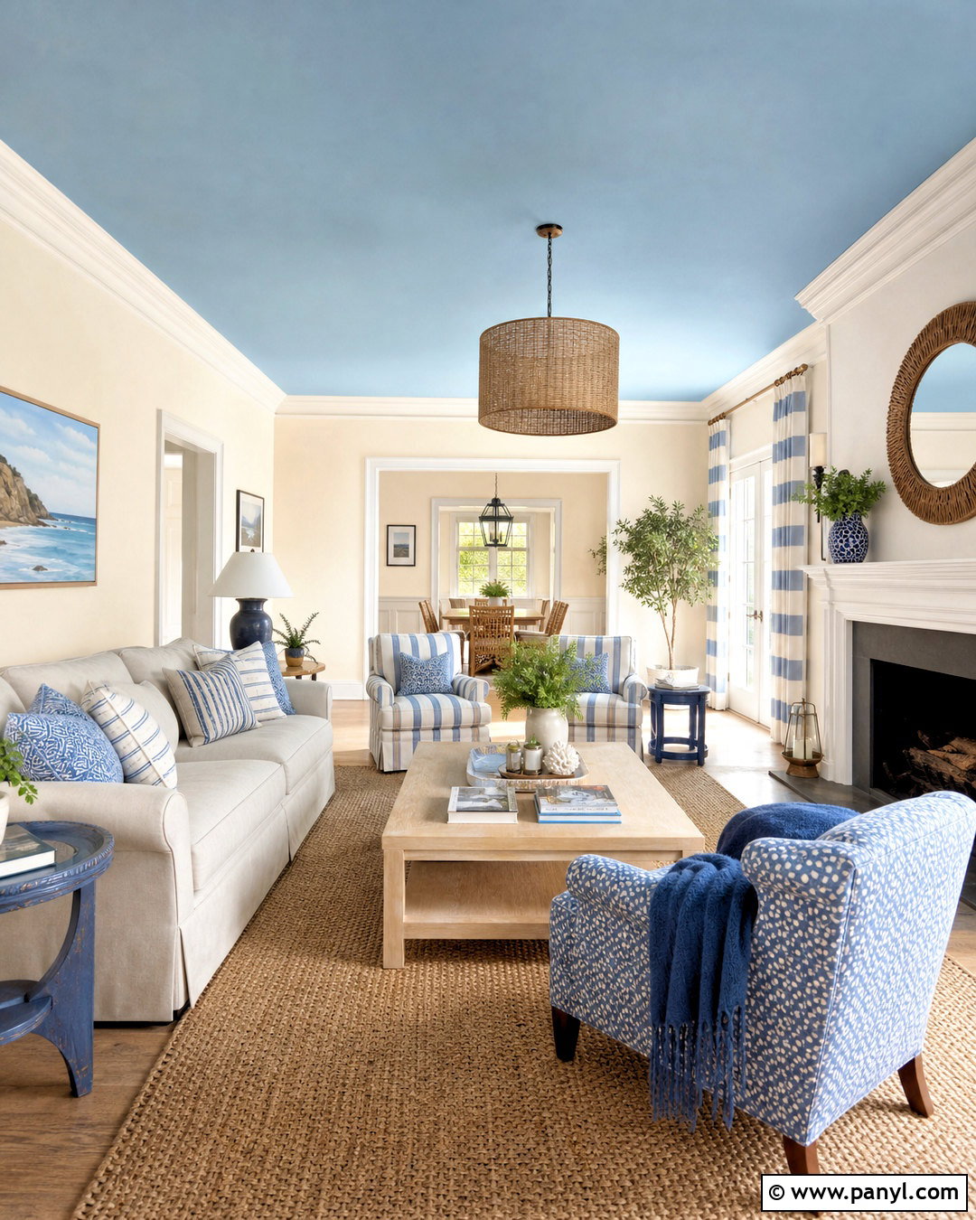Painted Ceiling Living Room - 20 room ideas paint walls