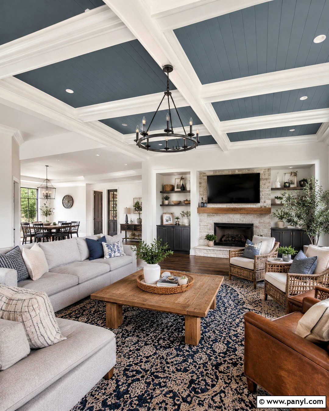 Painted Ceiling With Crown Molding - 20 painted ceiling ideas living room ideas