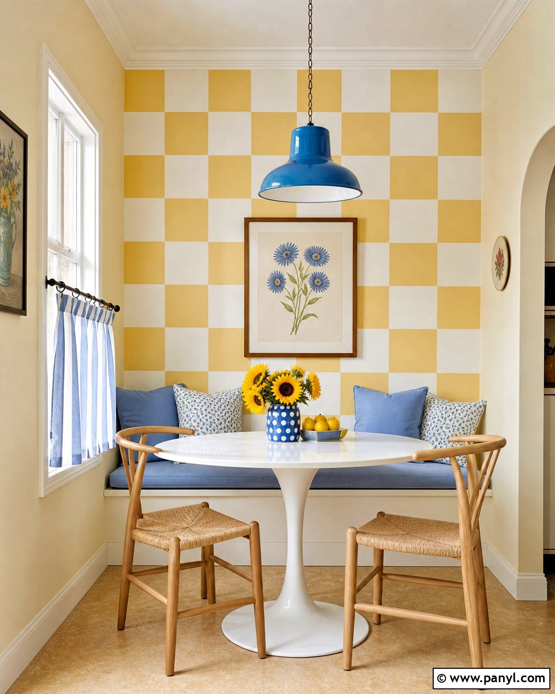 Painted Checkerboard Accent Wall - 20 small accent wall ideas