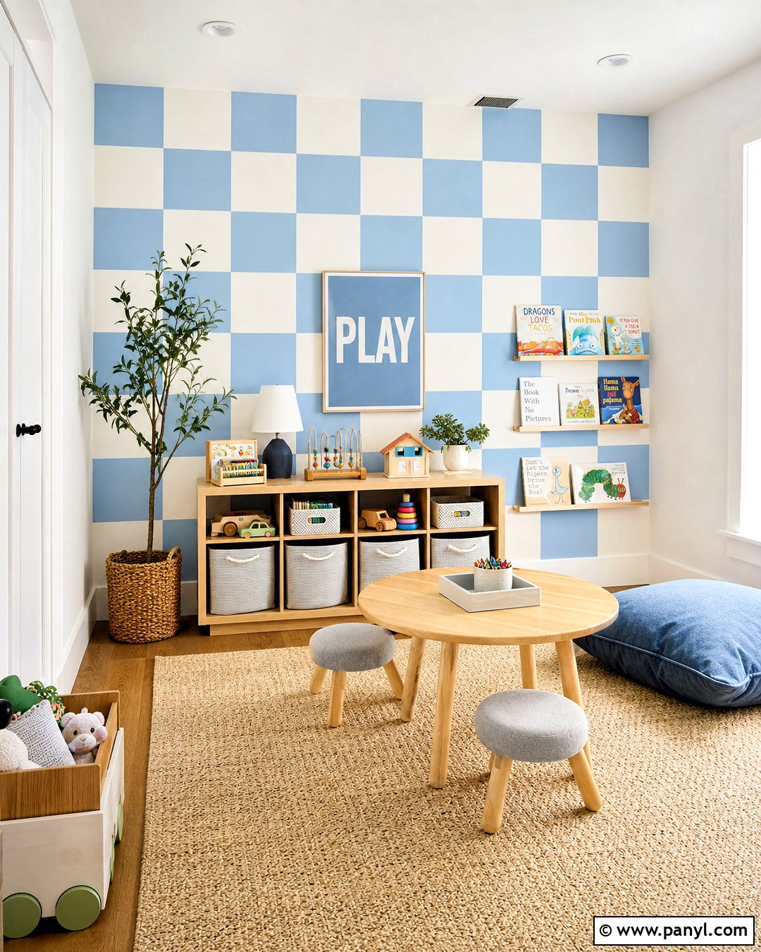 Painted Checkerboard Accent Wall - 20 accent wall designs